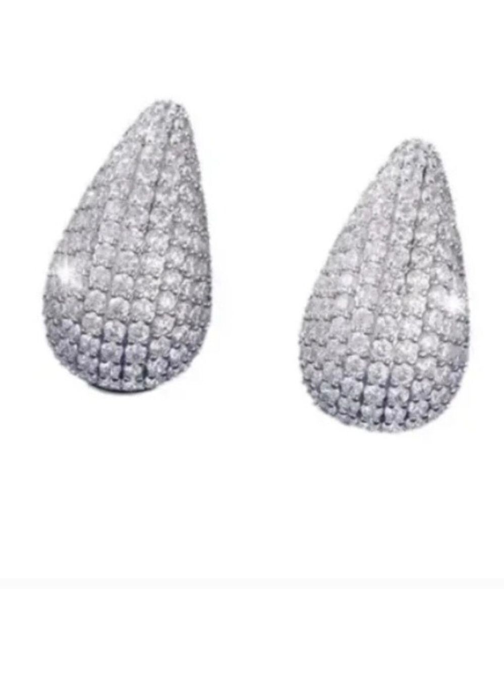Sunaina Teardrop Earrings Silver - Picture 2 of 5